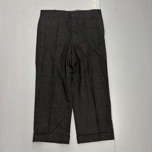 NOS Vintage 50s Grey Wool Wide Leg Buttonfly Trousers 38x27
